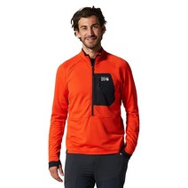 Mountain Hardwear 남성용 표준 폴라텍 파워 그리드 하프 지퍼 재킷 스테이트 오렌지 L, 라지