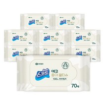 스카트 에코 종이 물티슈 리필형, 20팩, 70매