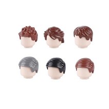 레고 닌자고 시티 MOC 시티 피규어 헤어 빌딩 블록 6 개 캐릭터 남자 여자 소년 머리 부품 호환 액세서리, 25 라이트 그린