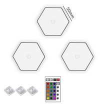 상업용 영업용 닌자 NINJA 싱글 블렌더 다지기 믹서기 3 개 RGB LED 양자 램프 육각 빛 터치 센서 벽 벌집 다채로운 모듈 밤 침실, 1.Hexagon