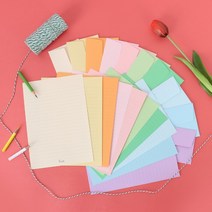 컬러 편지지 세트 예쁜 곰신 편지지 입대 훈련소, 편지지 50매