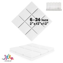 방음재 흡음재 방음스펀지 어쿠스틱 스튜디오 폼 버섯 웨지 타일 방음 벽 패널 고밀도 피스, 18.White - High Density-24 Pcs