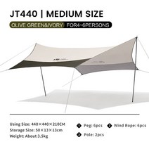 MOBI GARDEN 모비가든 캠핑 타프 헥사타프 렉타타프 차양UV50+ 방수 그늘막 감성타프, 2.440 White Green