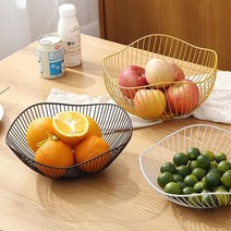 북유럽 스타일 철예 과일 바구니 프릴 철선 불규칙 과일 접시 간식 철예 과일 바구니, 연잎 금 트럼펫(짧은 부분) 경사진 가장자리, 1개