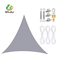 BAJIU 타프스크린 삼각형 홀리데이타프 그늘막 옥스퍼드 타프 액세서리 세트, 그레이, 2.4*2.4*2.4m