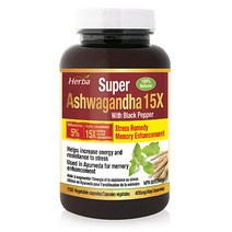 아슈와간다 400mg 150베지캡슐 15배 농축 아쉬와간다 위다노라이드 20mg 허바 캐나다, 1병/150캡슐