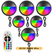 나무 울타리 전원 주택 담장 펜스 저전압 데크 조명 흰색 야외 계단 정원 포스트 난간 벽 램프, DC12V RGBW 6개, 6w