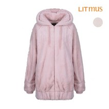 리트머스 리트머스 여성 밍크퍼 소매워딩 후드집업_LK4JF813