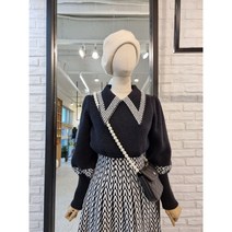[반다리] 빅카라 포인트 어깨셔링 니트
