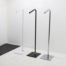 지엔디스플레이 철제 드레스룸행거 원룸 옷방 틈새 보조 폴행거 스탠드옷걸이, 5) 스탠드옷걸이 48-1 흑색