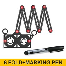 측량기 각도계 장인을 위한 목공 건설 도구 알루미늄 합금 멀티 앵글 눈금자 파인더 측정 2 드릴 타일 구멍 로케이터, [04] 6fold and pen, 4.6fold and pen