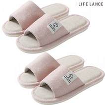 라이프란스 프리미엄 린넨 거실화 2p, 핑크, 2개