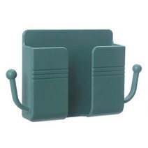 Wall-mounted TV Air-conditioning Remote Control Board Storage Box Bedside Mobile Phone Charging Brac, 9.5 3 10cm, Green