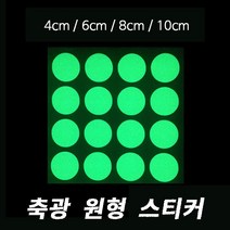 신성 축광원형스티커 4cmx50장 6cmx50장 8cmx30장 10cmx30장 바닥 비상 야광테이프 대피, 1개