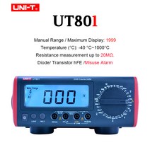 UNI-T 벤치 유형 디지털 멀티 미터 테스터 UT804 DMM HZ 온도 커패시터 40000 카운트 w/데이터 로깅 USB RS, 01 UT801