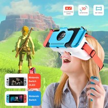 닌텐도 스위치oled 3d 안경에 대한 새로운 vr 안경 스위치 게임 헤드셋에 대한 가상 현실 영화 조정 가능한 큰 렌즈 vr 안경, 없음