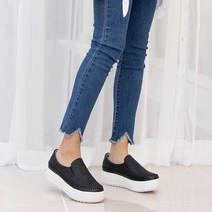 로딘스타 여성 통굽 키높이 스티치 패션 슬립온 운동화 단화 렌브