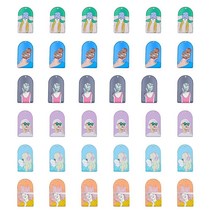 DICOSMETIC 하프 타원형 여성용 패턴 참 플랫 아치 모양 펜던트 3D 프린트 모던 추상 귀걸이 아크릴 주얼리 제작 공예용, multicolor-6 styles