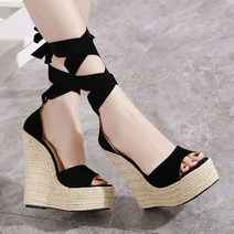 웨지 힐 펌프스 여자 여성 통굽 뾰족코 단화 가보시