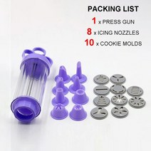 쿠키건 프레스 몰드 츄로스 메이커 기계 쿠키 프레스 도구 세트 과자 노즐 및 금형 케이크 장식 베이킹 압출기로 비스킷 만들기 총, 플라스틱 -2
