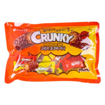 롯데제과 크런키 초코바 미니 285g x 2봉 간식 과자 대용량, 롯데 크런키 초코바 미니 285gx2