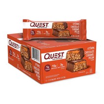 헬스 다이어트 밀크초콜릿 Quest Nutrition 퀘스트 뉴트리션 히어로 프로틴 바 크리스피 초콜릿 카라멜 피칸 12 개입 Hero Protein Bar Crispy Choco, 1개