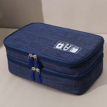 전자올겐 휴대용 방수 디지털 전자 케이블 정리 가방 USB 데이터 라인 충전기 플러그 보관 여행, 01 Navy Blue