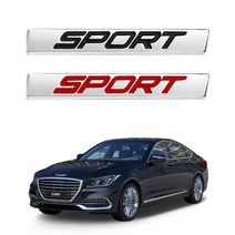 블루오션 제네시스 G80 3D메탈 스포츠 포인트 엠블럼 레터링 스타일링 엠블렘 차량용 스티커, 포인트 블랙