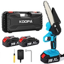 KOOPA 20V 6 인치 브러시리스 전기 톱 무선 미니 핸드 헬드 가지 치기 톱 휴대용 목공 전기 톱 절단 도구, 플라스틱 상자, 배터리 1개