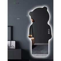 전신거울 곰돌이 특이한 피팅룸 LED 조명 드레스룸 대형 벽걸이 이동식거울 스마트 매장, 완제품, 안전포장, 60x130cm싱글스위치3컬러전환