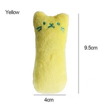 애완 동물 고양이 귀여운 장난감 개박하 제품 새끼 이빨 그라인딩 플러시 엄지 베개 플레이 게임 미니 액세서리 코튼 소프트 씹기 물린, [02] yellow