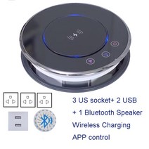 콘센트 4 개 USB 케이블 멀티소켓어댑터 확장 충전기 더블 포트콘센트 고품질 전기 리프팅 소켓 숨겨진 탁상 전동 팝업 개폐식 무선 충전 TUYA EU US BR 표준, 21.US Standard 2  블랙 올 블랙