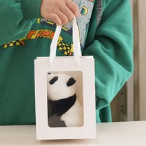 에버랜드 푸바오 팬더 팔찌 애착 인형 부드러운 선물, 화이트+선물포장, 17센티미터