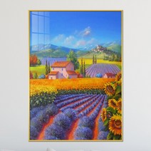 아트블루 돈 들어오는 그림 해바라기 꽃밭 풍경화 액자 개업 집들이 선물, 7_라벤더와 해바라기 풍경화