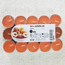 IKEA 이케아 SINNLIG 티라이트 30pack, 1PACK, 복숭아향