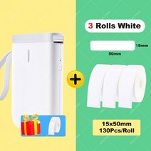 niimbot d11 무선 라벨 프린터 휴대용 포켓 라벨 프린터 블루투스 열 라벨 메이커 fast printing home use office, d11 3 화이트 라벨 xl