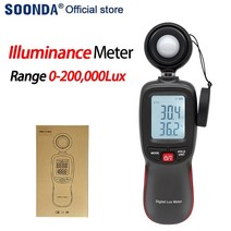 조도측정기 조도 센서 조도계 디지털 조명 측정기 Lumeter 계 범위 200 000 L, 한개옵션0