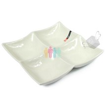 상세설명참조 도자기 사각 나눔접시 22cm 4절접시 반찬그릇 4구