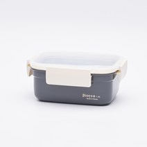 비오스코 전자레인지용 도시락 반찬통 스텐 밀폐용기 단품, 스텐 밀폐용기 1.2L, 다크그레이x아이보리