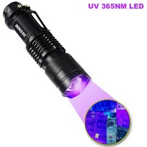 세균 측정기 ALIDGWH 미니 LED UV 바이올렛 손전등 365nm 줌이 가능한 알루미늄 퍼플 토치 라이트 형광등, 02 UV 365NM LED_01 Black