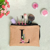 꽃편지 인쇄 여성 리넨 지퍼 파우치 여행 주최자 케이스 Mujer Bolsas 화장품 가방 메이크업 신부 들러리, 12. 4ChromeL