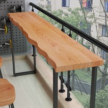 우드슬랩 바테이블 창가 슬림 폭좁은 원목 벽테이블 카페 스타벅스 베란다 긴 테이블, A. 100x 45x 105cm