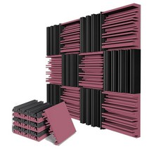 조립식판넬자재 흡음패널 방음 12/24Pcs 25x25x5cm 스튜디오 어쿠스틱 폼 패널 사운드 크리 에이 티브 불규, 09 Black Purple_01 12pcs, 12개