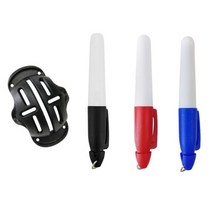 골프 볼 라이너 트리플 라인 마커 펜 2 포함 파란색 빨간색 퍼팅 위치 보조 마커쉽, Set R