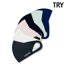 [KT알파쇼핑][트라이] 성인 패션 3D 동도전사 마스크 6가지색상 택일, 화이트/S