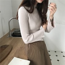 스웨터니트이너셔츠 풀오버 후드 디자인감각 보이핏 볼륨 부츠컷 긴 소매 슬림 화이트 여성 겨울 가을 1413847725