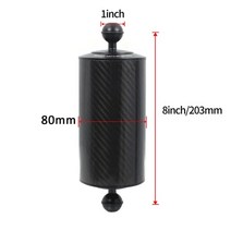 탄소 섬유 플로트 부력 업그레이드 수중 암 1quot 듀얼 볼 플로팅 dia 80mm 다이빙 카메라 수중 트레이 gopro phone slr, d80 8인치 업그레이드