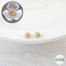비즈아이 [7359-01]메탈팬던트(꽃수술미니도트/부착형) 4mm (골드) [1개], 1개