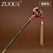 단계별 고대 스타일 머리핀 머리 장식 복고풍 술 모조 다이아몬드 간단한 중국 스타일 플레이트 머리핀-93505