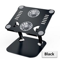 공냉쿨러 알루미늄 조절식 노트북 스탠드 맥북 컴퓨터 PC 아이패드 태블릿 지원 냉각 팬 홀더 베이스, 03 파란